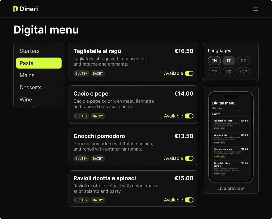 Always up to date - Dineri preview